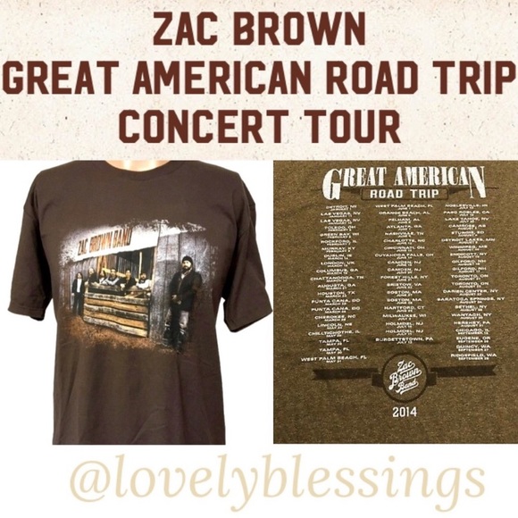 Vintage Concert T-shirt Zac Brown 2014 Great American Road Trip Concert Tour T - Picture 10 of 10